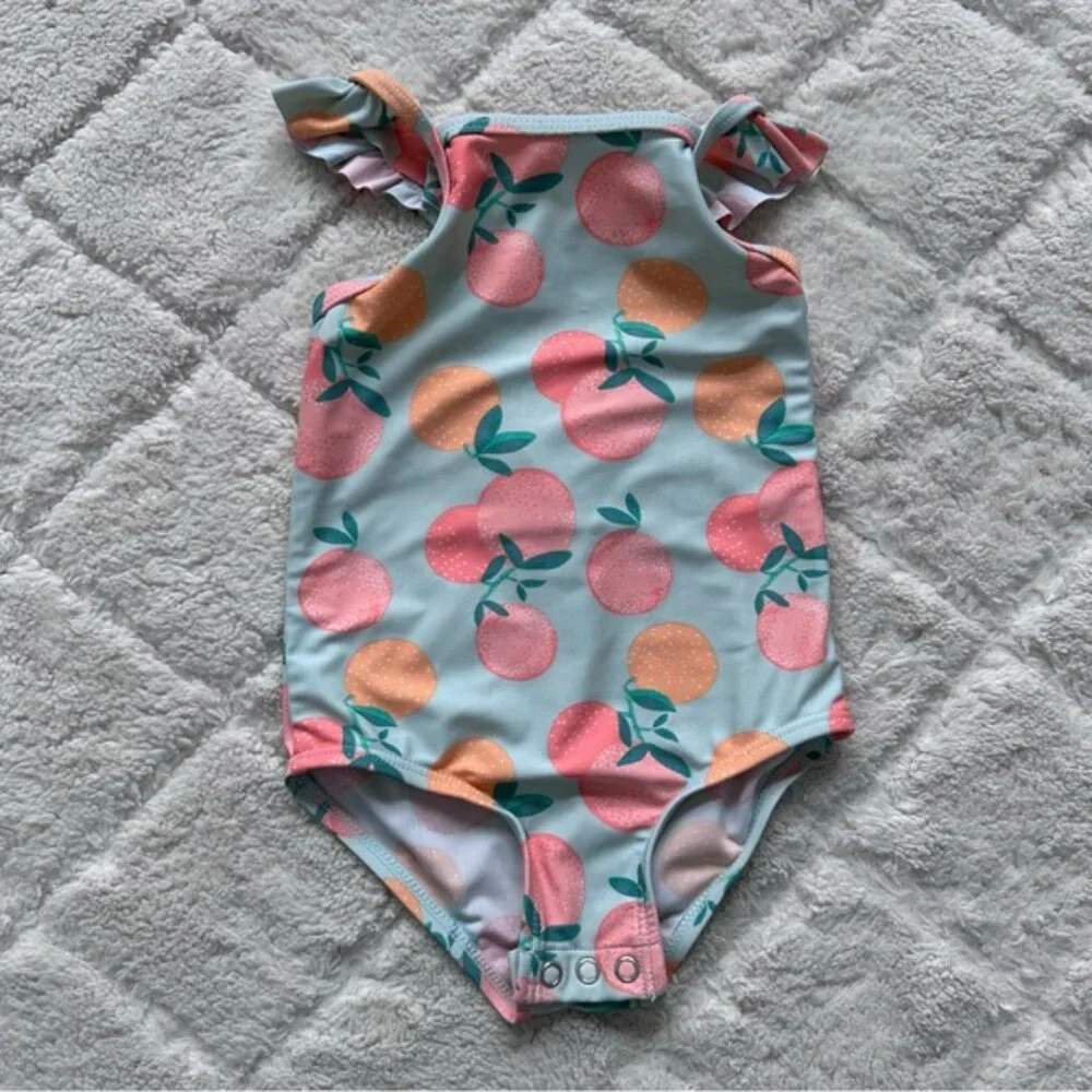 Carters | Fruit Print Flutter Sleeve One Piece Swimsuit | Size 18 Months